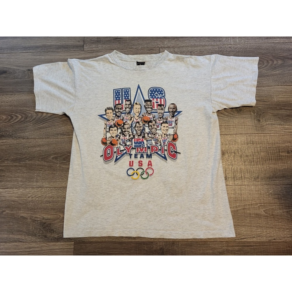 1992 USA Olympic Basketball Dream Team Caricature T-Shirt XL Barcelona M. Jordan - Picture 2 of 16